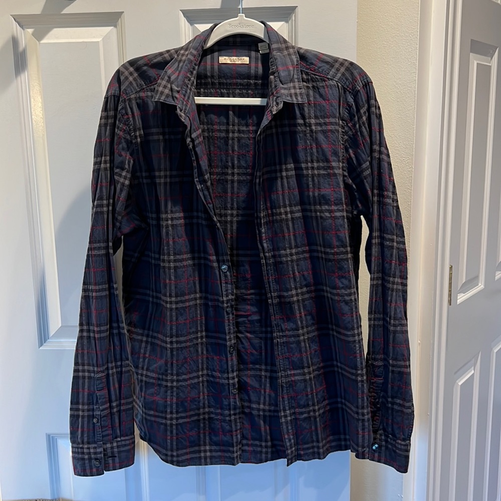 Burberry Brit long sleeve button down checkered shirt in excellent condition